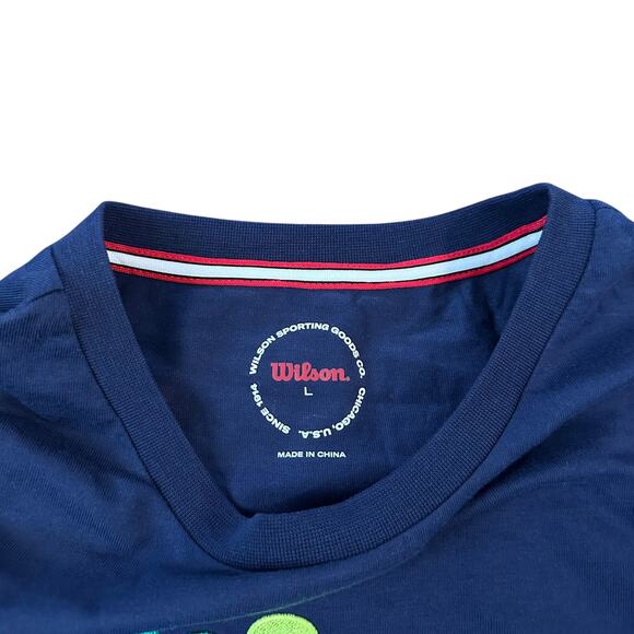 Wilson Logo Embroidered Short-Sleeve Tee | Classic Navy | Size L (Girls) | NWT - Picture 4 of 6